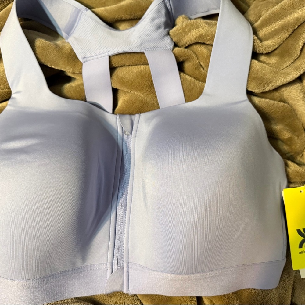 all in motion Light Lavender Front-Zip Sports Bra
